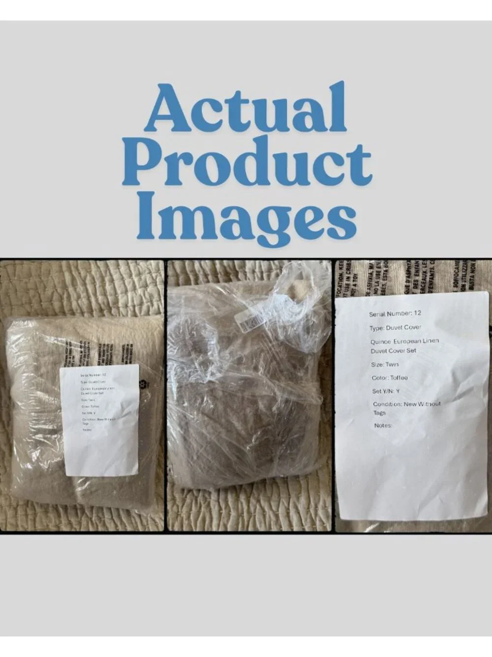S12 | Quince European Linen Duvet Cover Set Twin Toffee NWOT